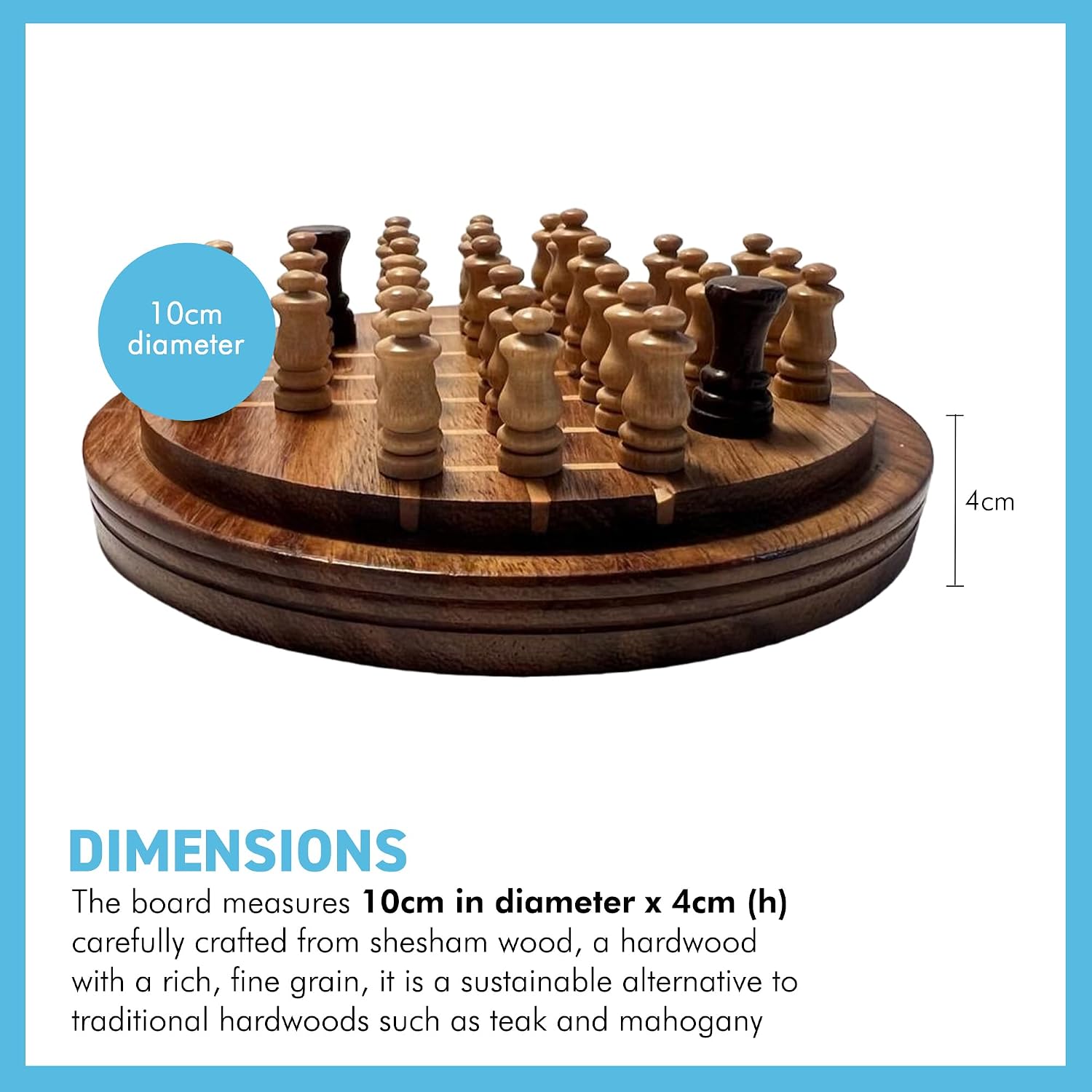 Wooden Peg Solitaire Board Game – 10cm Classic Travel Set, Strategy Game for One - Image 5
