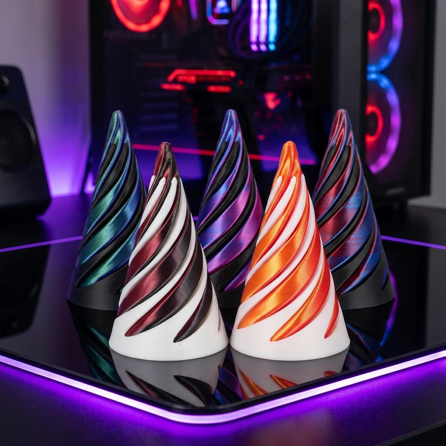 5pcs Spiral Cone Fidget Toys Pack Impossible Pyramid Passthrough Toy with Smooth Rotation and Compact Design for Desktop Ornament and Desk Activities - Image 7