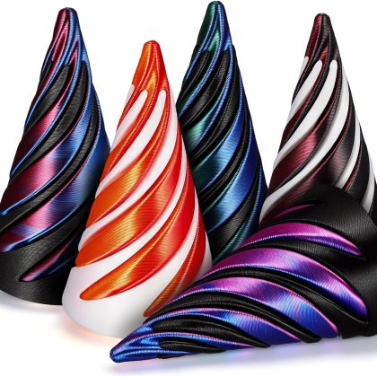 5pcs Spiral Cone Fidget Toys Pack Impossible Pyramid Passthrough Toy with Smooth Rotation and Compact Design for Desktop Ornament and Desk Activities