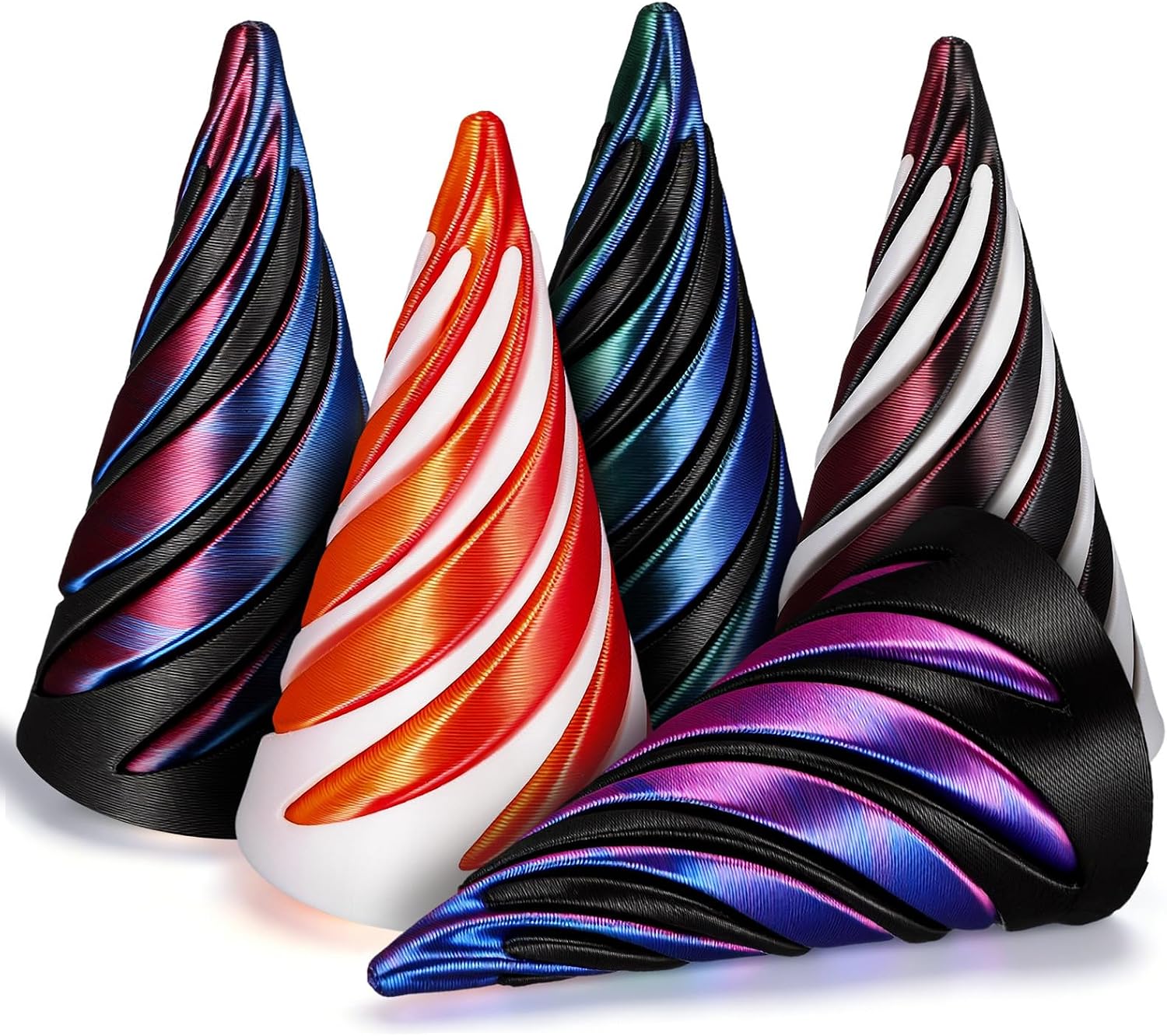 5pcs Spiral Cone Fidget Toys Pack Impossible Pyramid Passthrough Toy with Smooth Rotation and Compact Design for Desktop Ornament and Desk Activities